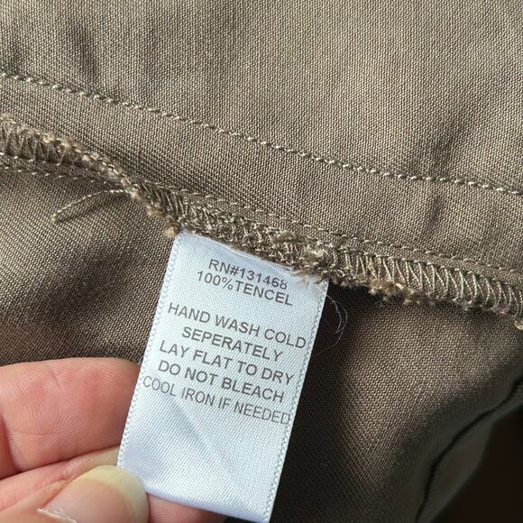 Fate Olive Green Drape Front Vest Drawstring Cinched Waist Women's Sz L - Picture 10 of 13